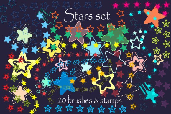 Enhancing Digital Artwork with the 20 Procreate Brushes Stars Set