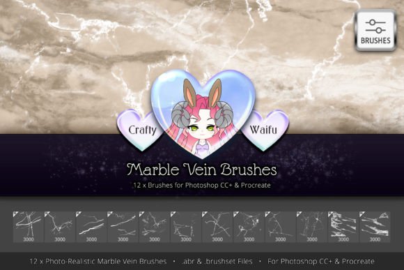 Evaluating the 12 Marble Vein Brushes for Digital Texturing