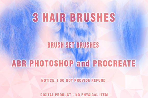 Hair Brushes Procreate & Photoshop 61 Set