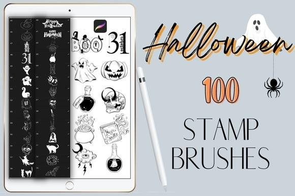 Procreate Halloween Stamp Brushes Set